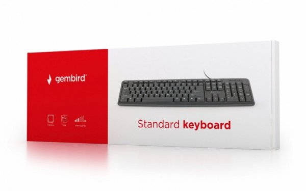 Gembird Klawiatura Standardowa USB Czarna KB-U-103