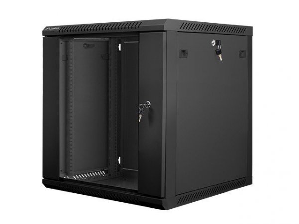 Lanberg Szafa instalacyjna wisząca 19 cali 12U 600X600mm czarna (drzwi szklane)