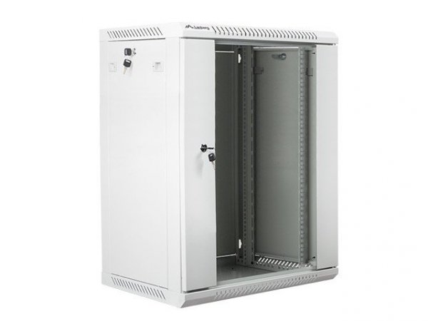 Lanberg Szafa instalacyjna wisząca 19 cali 15U 600X450mm szara (drzwi szklane)