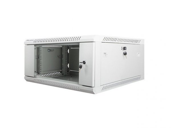 Lanberg Szafa instalacyjna wisząca 19 cali 4U 600X600mm szara (drzwi szklane)