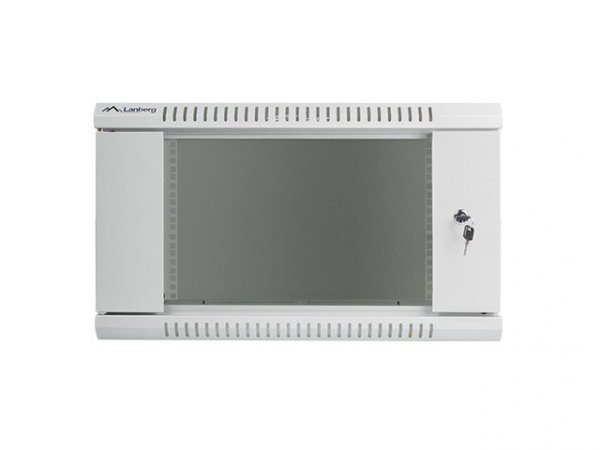 Lanberg Szafa instalacyjna wisząca 19 cali 6U 600X450mm szara (drzwi szklane)