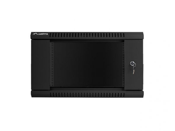 Lanberg Szafa instalacyjna wisząca 19 cali 6U 600X600mm czarna (drzwi szklane)