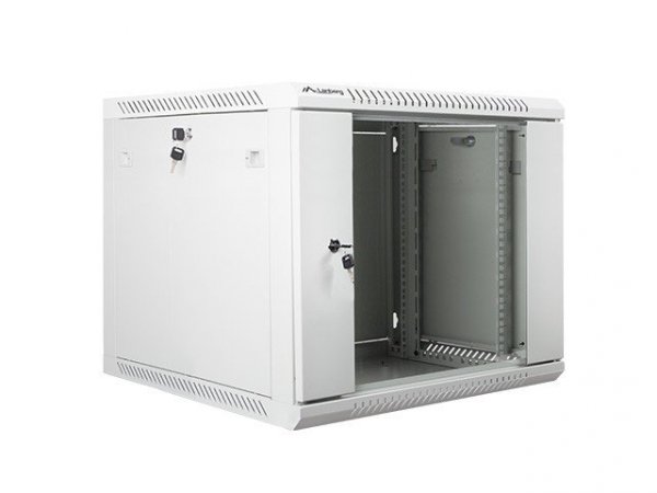 Lanberg Szafa instalacyjna wisząca 19 cali 9U 600X600mm szara (drzwi szklane)
