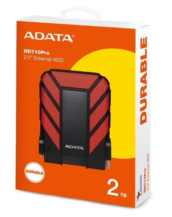 Adata Dysk twardy DashDrive Durable HD710 2TB 2.5 USB3.1 czerwony