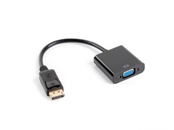 Lanberg Adapter DisplayPort (M) -&gt; VGA 15 pin (F) czarny na kablu