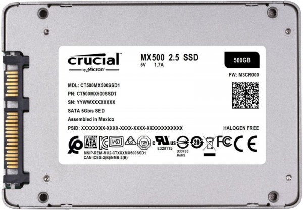 Crucial MX500 500GB Sata3 2.5&#039;&#039; 560/510 MB/s