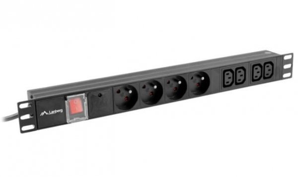 Lanberg Listwa zasilająca Rack PDU 1U 16A 4X 230V PL 4X IEC C13 2m czarna