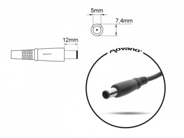 Mitsu ładowarka/zasilacz 18.5v 3.5a (7.4x5.0 pin) - hp, compaq 65W