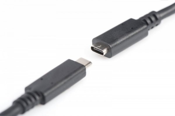Digitus Kabel przedłużający USB 3.1 Gen.2 SuperSpeed+ 10Gbps Typ USB C/USB C M/Ż, PD, czarny 0,7m