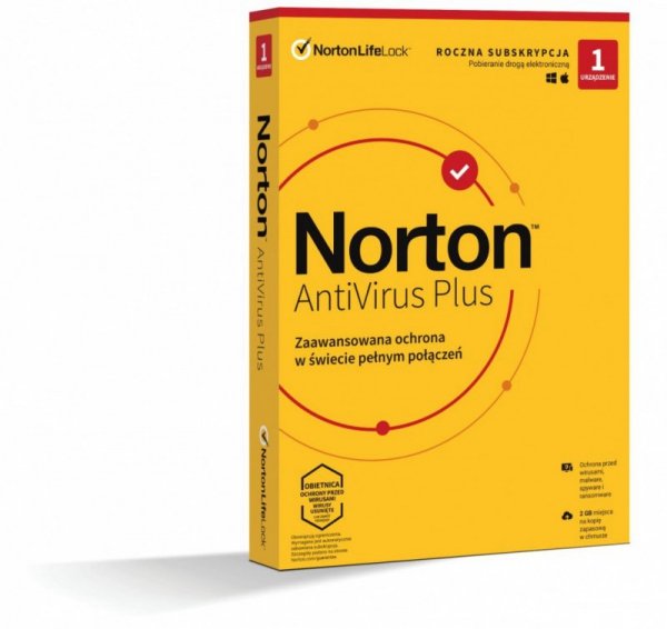 Norton AntiVirus Plus 2GB PL Box 1Urz. 1Rok 21408750