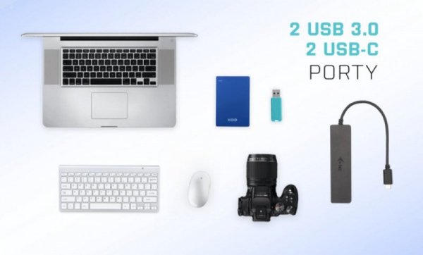 i-tec Hub USB-A/USB-C Metal 2x USB 3.0 + 2x USB-C (10 Gbps)