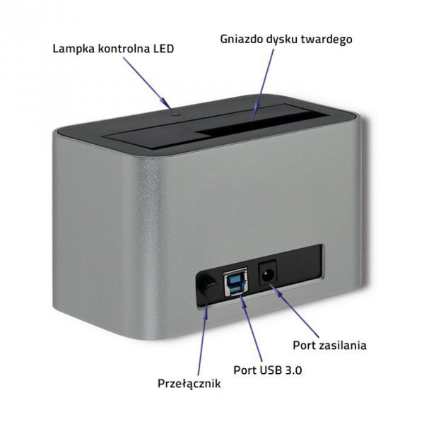 Qoltec Stacja dokująca dysków HDD/SSD | 2.5&quot;/3.5&quot; SATA | USB 3.0