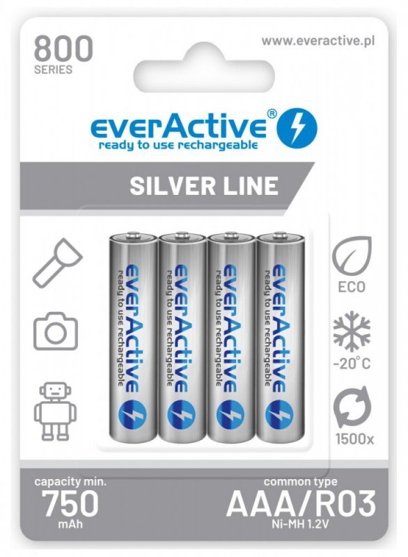 everActive Akumulatory paluszki R03/AAA 800 mAH blister 4 szt.