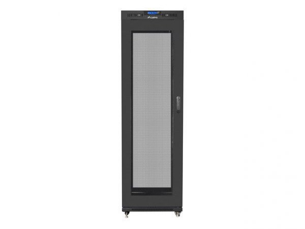 Lanberg Szafa instalacyjna rack stojąca 19 42U 600x800 czarna, drzwi perforowane lcd (flat pack)