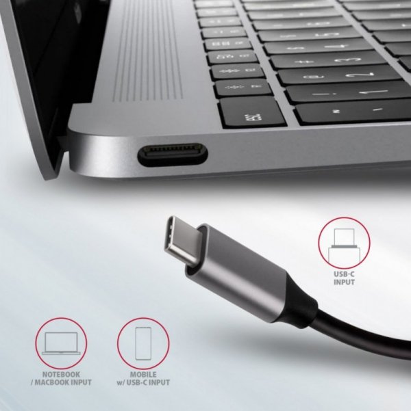 AXAGON HMC-6M2 Wieloportowy hub USB-C 3.2 Gen 1, slot M.2 SATA + HDMI + GLAN + 2x USB-A + PD 100W