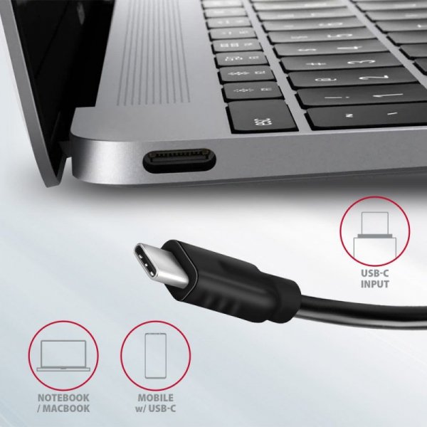 AXAGON HMC-5G2 Wieloportowy hub USB 5in1, 10Gbps, 2x USB-A + 2x USB-C + HDMI 4K/60Hz, PD 100W, 13cm USB-C kabel