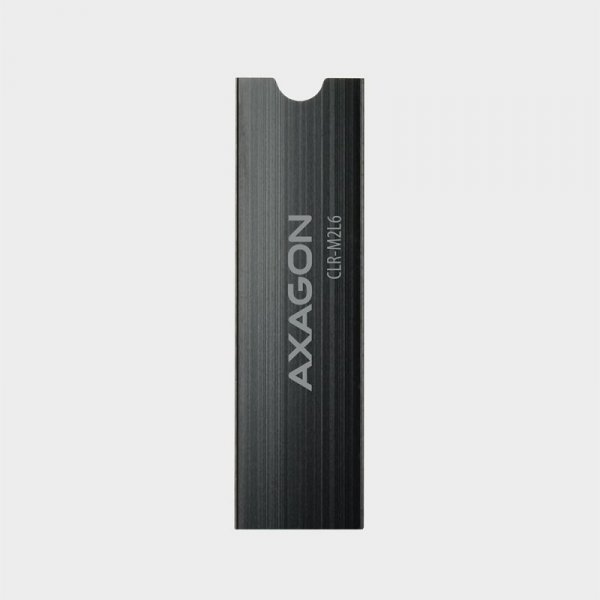 AXAGON CLR-M2L6 Chłodnica aluminiowa pasywna do dysku M.2 SSD, ALU korpus silikonowe podkładki termiczne, wysokość 6mm