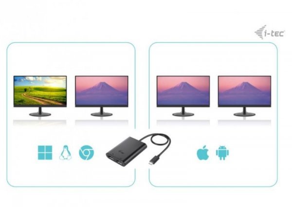 i-tec Stacja dokująca USB-C Dual 4K/60Hz (single 8K/30Hz) DP Video Adapter