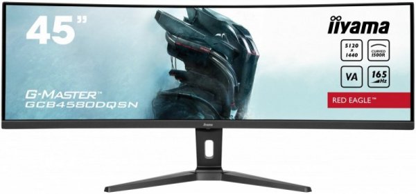 IIYAMA Monitor 45 cali G-Master GCB4580DQSN-B1, VA,DQHD,165HZ,USB-C-DOCK,RJ45,32:9,  1500R,450cd/m2,3000:1,0.8ms,3xUSB,2xHDMI,1x