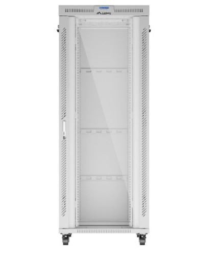 Lanberg Szafa stojąca rack 19 cali 42U 800x1000 szara drzwi szkalne flat pack