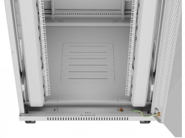 Lanberg Szafa stojąca rack 19 cali 42U 800x1000 szara drzwi szkalne flat pack