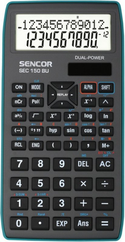 Sencor Kalkulator szkolno - naukowy SEC 150 BU  12+10 cyfrowy wys. LCD