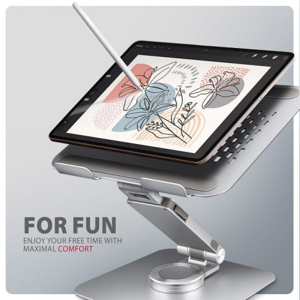 AXAGON Podstawa do laptopów aluminiowa STND-LR 10-17.3 cala regulowane kąty nachylenia, obrót o 360 stopni, Szara