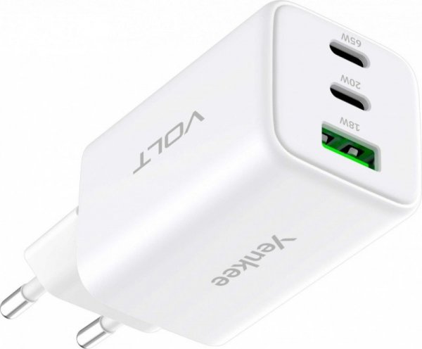 YENKEE Ładowarka sieciowa 3xUSB 65W 3,24A Power Delivery 3.0 QC4.0