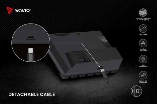 Savio Klawiatura mechaniczna BLACKOUT X2 OUTEMU Brown, Hot Swap