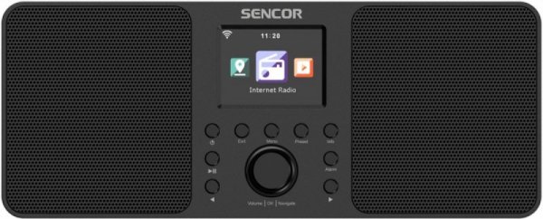 Sencor Radio Internetowe  Moc 2x10W,WiFi,FM,DAB+,USB, wys.LCD
