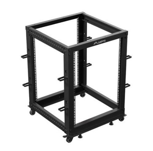 Lanberg Stojak Open rack 19 cali 15U 600x600-1100 regulowany czarny