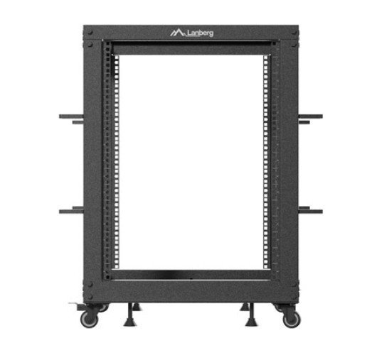 Lanberg Stojak Open rack 19 cali 15U 600x600-1100 regulowany czarny