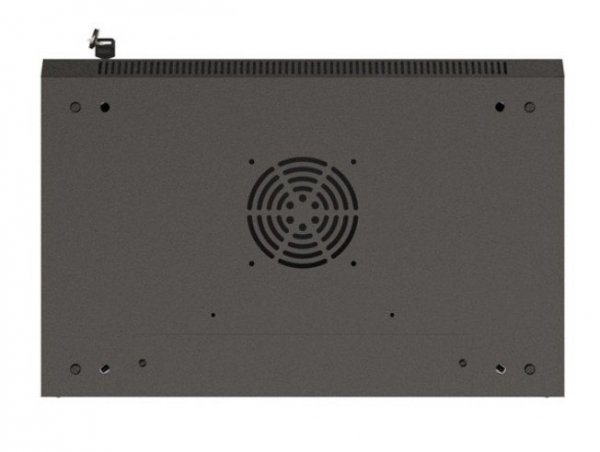Lanberg Szafa instalacyjna rack wisząca 19" 4U 540x350 czarna drzwi   przeszklone ( flat pack)