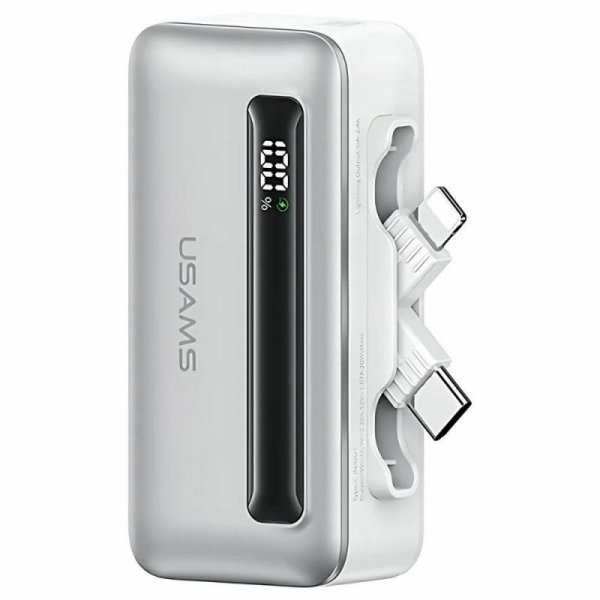 USAMS Powerbank 4500mAh 20W USB-C/Lightning Fast Charge srebrny