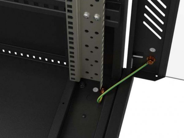 Lanberg Szafa instalacyjna rack stojąca 19" 22U 600x1000 czarna drzwi   przeszkolne ( flat pack)