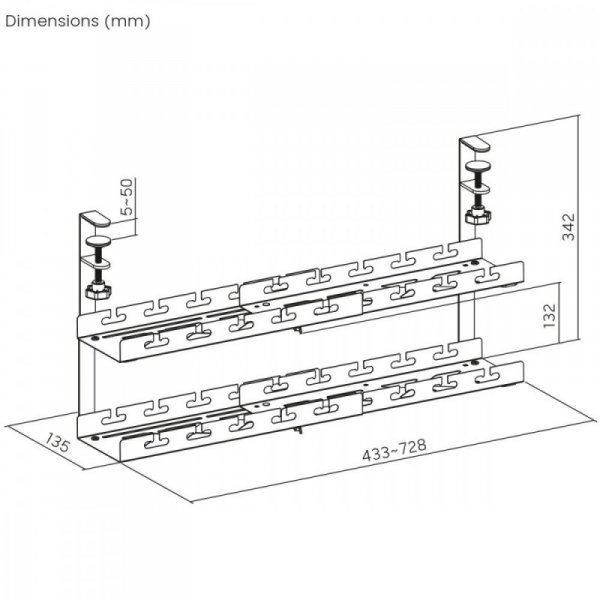 Maclean Organizer podbiurkowy na kable MC-102 B