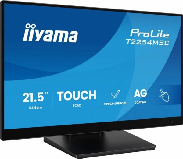 IIYAMA Monitor 21.5 cala T2254MSC-B2AG  POJ.10PKT., IPS, POWŁOKA AG, 300cd, FHD,  HDMI, DP, 2xUSB, 7H