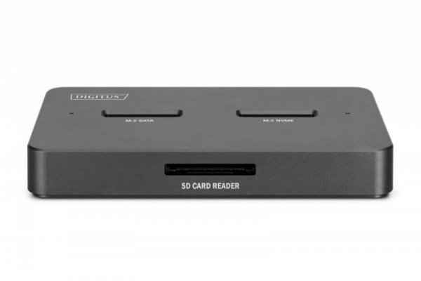 Digitus Stacja dokująca dysków | USB-C 3.2 Gen2 10Gbps | SSD M.2 NVMe + SATA (max. 2x 4TB) | Czytnik kart SD-Express 7.1 (max. 2