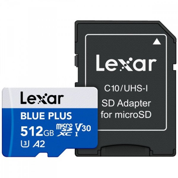 Lexar Karta pamięci microSD 512GB C10 A2 U3 V30 170MB/s Blue Plus