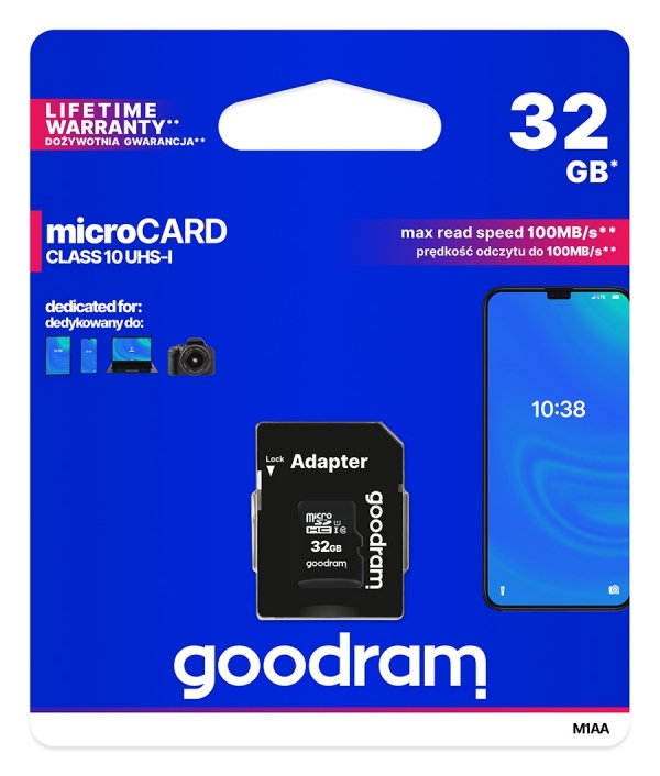 GOODRAM Karta pamięci microSDHC 32GB CL10 + adapter