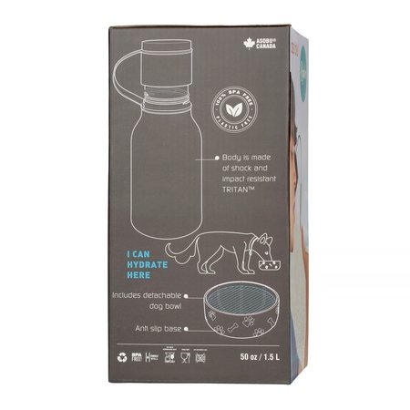 Asobu - Dog Bowl Bottle Tritan Niebieska - Butelka z miską dla psa 1,5L