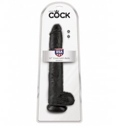King Cock 14 Cock with Balls Black
