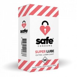 Prezerwatywy - Safe Super Lube Condoms Extra Lubricant 10 szt