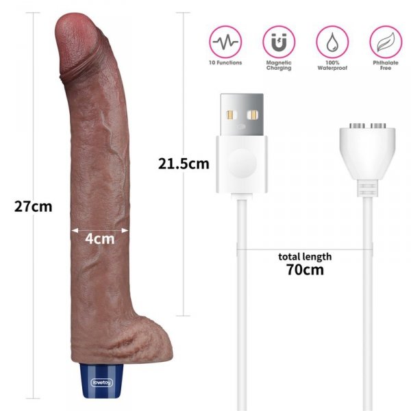11&quot; REAL SOFTEE Rechargeable Silicone Vibrating Dildo