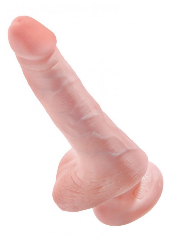 Dildo-KING COCK 6&quot;&quot; COCK WITH BALLS FLESH