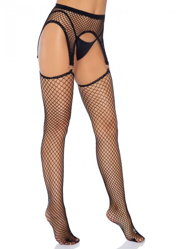 Net garterbelt stockings