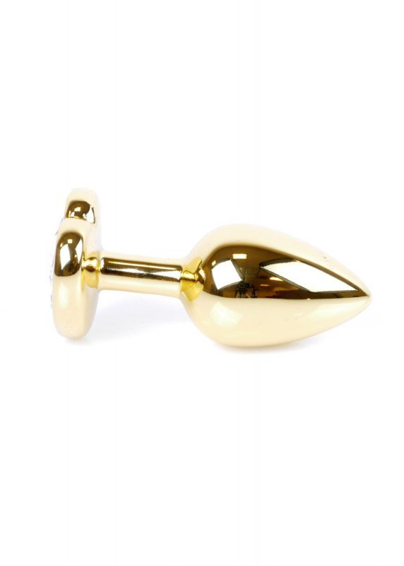 Plug-Jawellery Gold  Heart PLUG- Clear