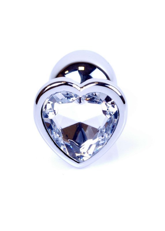 Plug-Jawellery Silver  Heart PLUG- Clear