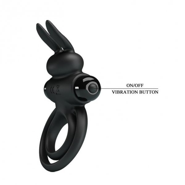 Pierścień erekcyjny z wibracjami - Pretty Love Vibrant Penis Ring III Black
