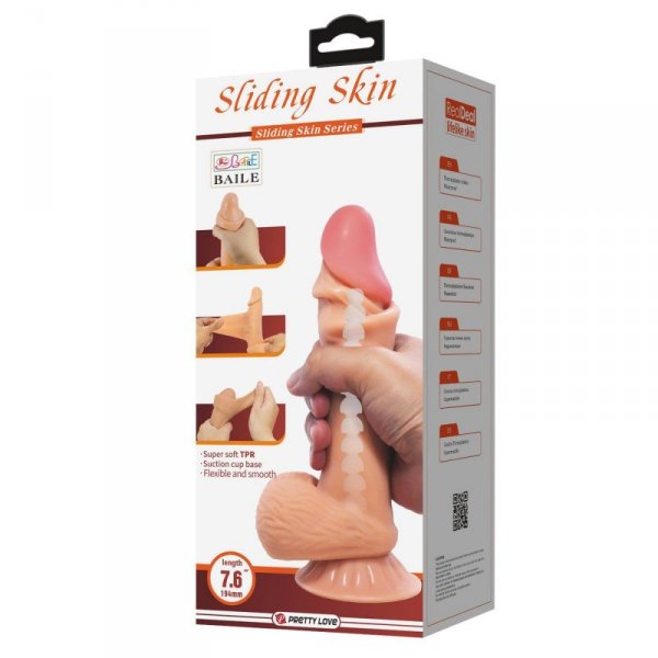 BAILE - Sliding Skin 7,6&#039;&#039; Flesh, Suction base Bendable TPR